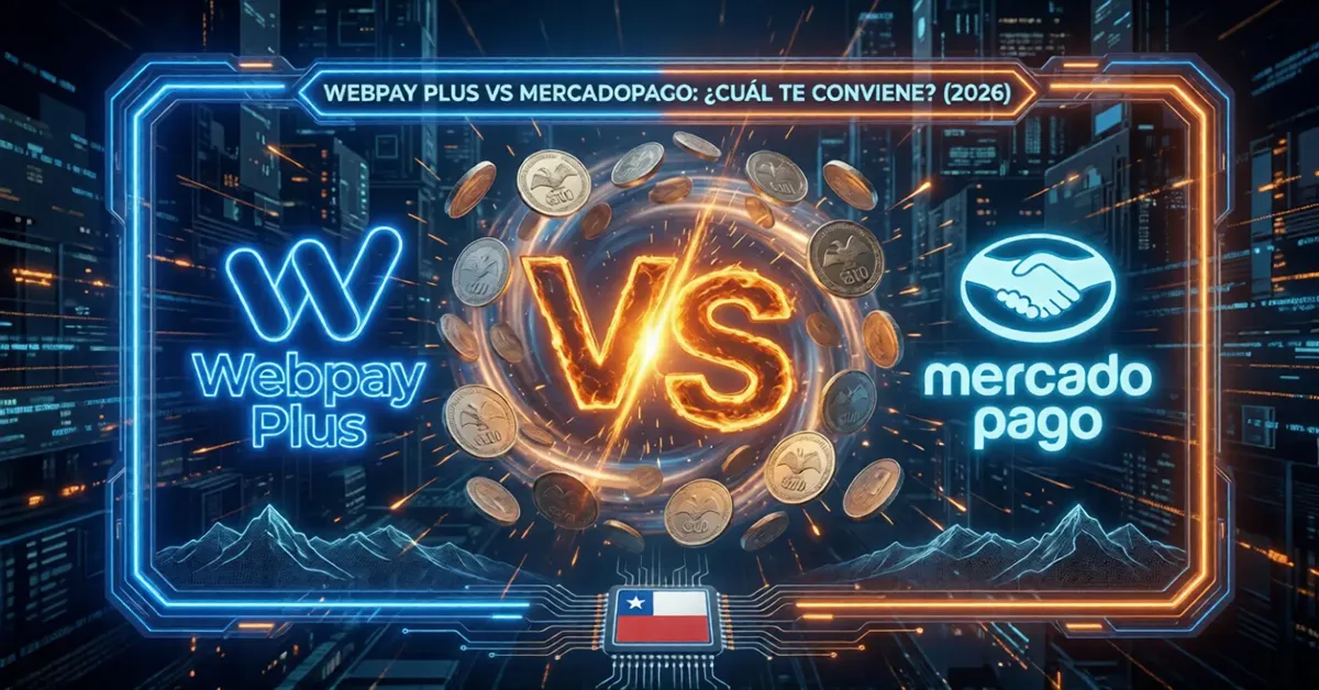 El logo de WebPay y el de Mercado Pago compitiendo en un VS quien gana en Chile